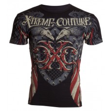 Xtreme Couture AFFLICTION Men T-Shirt ROCKET Flag Tattoo